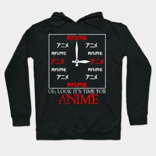 Funny Oh Look It's Time For Anime Kawaii Clock Hoodie